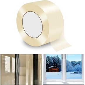 شريط إغلاق نافذة الطقس الشفاف مقاس 3 بوصة × 65 ياردة، شريط نافذة شفاف لفصل الشتاء، شريط لاصق لسدادة المسودة للأبواب والنوافذ وفجوات زجاج الدش in Kuwait