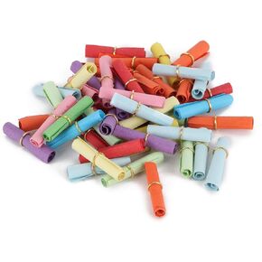 100Pcs Mini Paper Scrolls, 1x2.4 in Colorful Wish Letter Paper Roll with Tiny Scroll Love Message Capsules Wishing Letter Roll Paper for Love Note Valentine Birthday Present Wedding Party Decoration