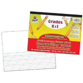 Pacon Multi Sensory Picture Story Paper Handwriting Tablet, 10 1/2" x 8" (PAC2472)