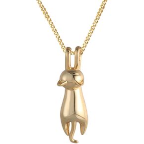 S.Leaf S925 Sterling Silver Cat Necklace Polish Mirror Silver Cat Pendant Necklace Cat Gifts for Cat Lovers