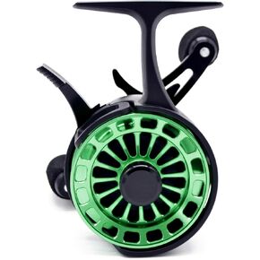Inline Ice Fishing Reel, 3.2:1 High Speed Gear Ratio, 3+1 Anti-Reverse Ball Bearings, Magnetic Brakes, Lightweight Graphite Frame with a CNC Aluminum Spool for Winter Fishing