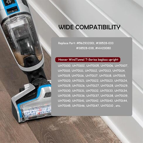 حزام بديل للمكنسة الكهربائية المستقيمة Hoover WindTunnel UH70100 UH70105 UH70110 UH70115 UH70210، قطعة بديلة 562932001 38528-033 AH20080، عدد 2 (عبوة من قطعة واحدة) in Kuwait