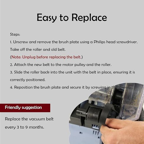 حزام بديل للمكنسة الكهربائية المستقيمة Hoover WindTunnel UH70100 UH70105 UH70110 UH70115 UH70210، قطعة بديلة 562932001 38528-033 AH20080، عدد 2 (عبوة من قطعة واحدة) in Kuwait