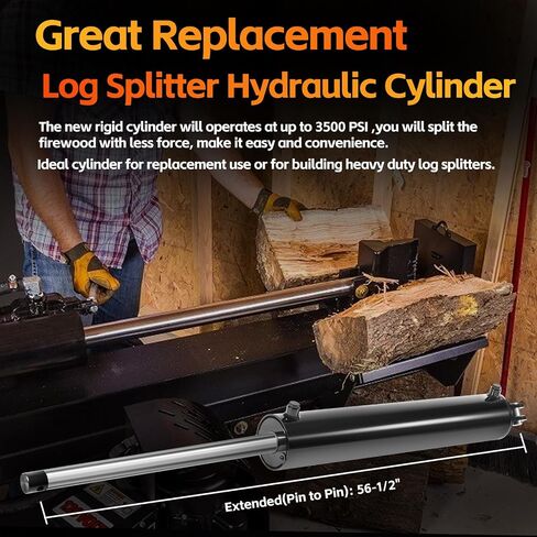 Hydraulic Log Splitter Cylinder 4.5" Bore x 24" Stroke x 1.75" Rod - Heavy Duty Double Acting Hydraulic Cylinder - Clevis Style Mount Universal Hydraulic Cylinder (4.5x24) in Saudi Arabia