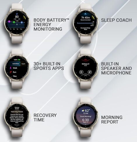 Garmin Venu 3 GPS Smartwatch AMOLED Display 45 mm Watch, Advanced Health and Fitness Features, Up to 14 Days of Battery, Wheelchair Mode, Sleep Coach, Black with Black Earbuds Bundle in Kuwait