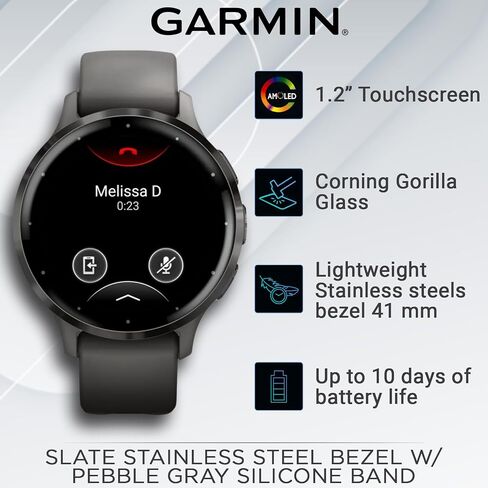 Garmin Venu 3 GPS Smartwatch AMOLED Display 45 mm Watch, Advanced Health and Fitness Features, Up to 14 Days of Battery, Wheelchair Mode, Sleep Coach, Black with Black Earbuds Bundle in Kuwait