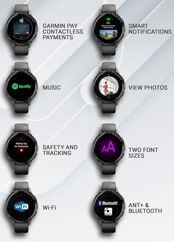 Garmin Venu 3 GPS Smartwatch AMOLED Display 45 mm Watch, Advanced Health and Fitness Features, Up to 14 Days of Battery, Wheelchair Mode, Sleep Coach, Black with Black Earbuds Bundle in Kuwait