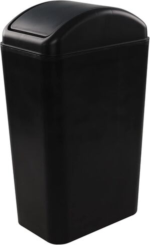 Slim Trash Can, 14L Black Swing Kitchen Garbage Bin in Kuwait
