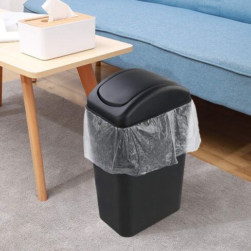 Slim Trash Can, 14L Black Swing Kitchen Garbage Bin in Kuwait