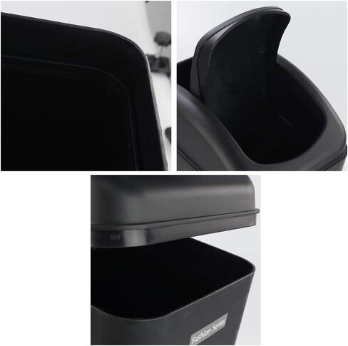 Slim Trash Can, 14L Black Swing Kitchen Garbage Bin in Kuwait