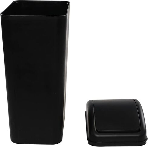 Slim Trash Can, 14L Black Swing Kitchen Garbage Bin in Kuwait