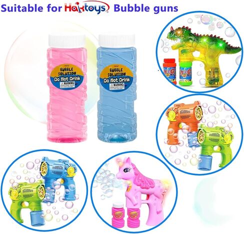 Bubble Gun Refill Solution, High Performance 30 Pack of 2oz Bottles, Compatible with Most Bubble Shooter Guns, Safe and Non-Toxic, Wand Not Included, Colors May Vary in Saudi Arabia