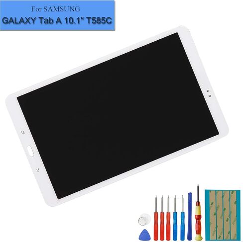 LCD Display Assembly Compatible with Samsung Galaxy Tab A 10.1 2016 SM-T580 T585 T587 Touch Screen Digitizer + Tools (White) in Saudi Arabia