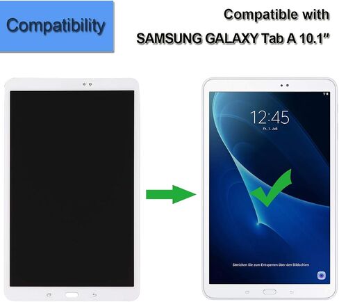 LCD Display Assembly Compatible with Samsung Galaxy Tab A 10.1 2016 SM-T580 T585 T587 Touch Screen Digitizer + Tools (White) in Saudi Arabia