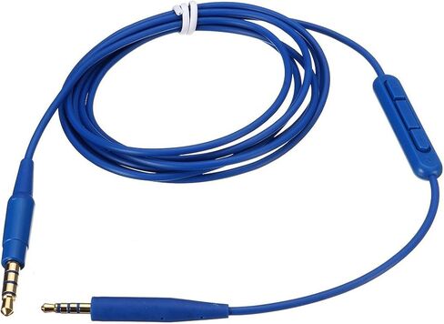 Sqrmekoko Replacement Inline Mic Remote Volume Control Audio Cable Cord Line for Bose SoundTrue Soundlink QC25 QC35 OE2 Headphoes with iPhone Devices(Blue MIC) in Saudi Arabia