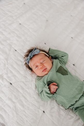 Copper Pearl Baby Bows Headbands for Baby Girls – Newborn Headband Bows, Infant Hair Bows for Baby Girl, Nylon Baby Girl Bows & Headbands, Camel in Kuwait