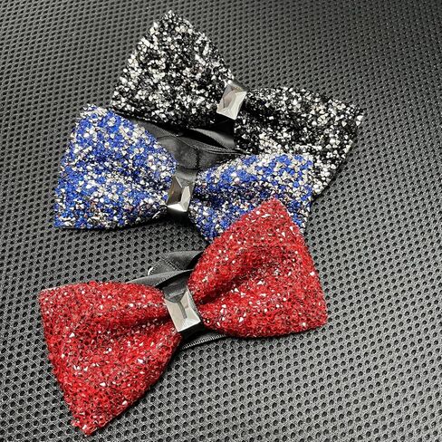 3 قطع من ربطات العنق للرجال من حجر الراين، ربطة عنق للولائم قابلة للتعديل ومربوطة مسبقًا لحفلات الزفاف in Kuwait