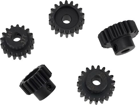 DKKY 5PCS M1 Motor Pinion Gear Metal Hardened Steel Motor Gear 5mm Shaft Pinion Gears Parts Kit 16T 17T 18T 19T 20T for 1/10 1/8 1/7 RC Car Trucks Buggy Brushless Brush Motor in Saudi Arabia