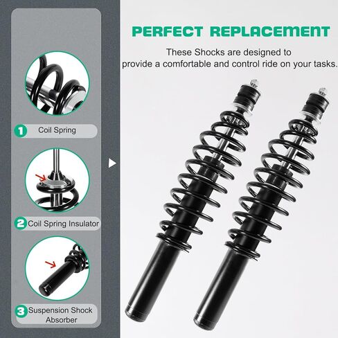 ممتص صدمات زنبركي ملفوف - أمامي يسار ويمين - مع غسالات البطانات، مناسب لجون ديري جاتور HPX 4x4، ديزل، HPX 615E HPX 815E 2004-2020، يستبدل OEM #AM137957 AM135372 (قطعتان) in Kuwait