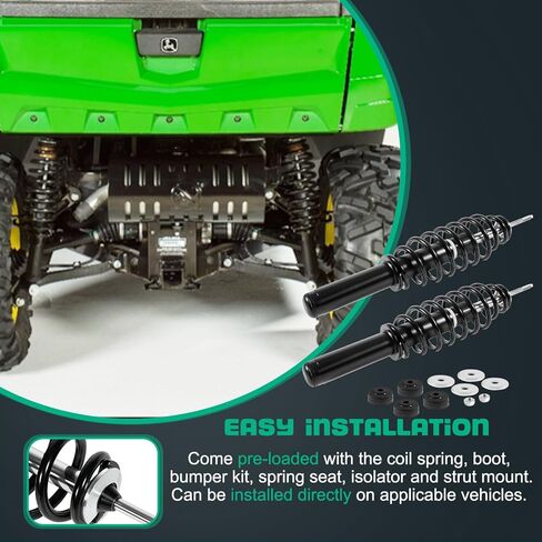 ممتص صدمات زنبركي ملفوف - أمامي يسار ويمين - مع غسالات البطانات، مناسب لجون ديري جاتور HPX 4x4، ديزل، HPX 615E HPX 815E 2004-2020، يستبدل OEM #AM137957 AM135372 (قطعتان) in Kuwait