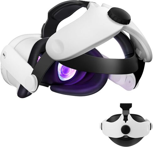 حزام رأس مريح متوافق مع حزام الرأس Meta Quest 3 P3 Elite، دعم معزز قابل للتعديل، ملحقات بديلة لحزام النخبة، حزام رأس VR مع وسادة رأس مريحة in Kuwait