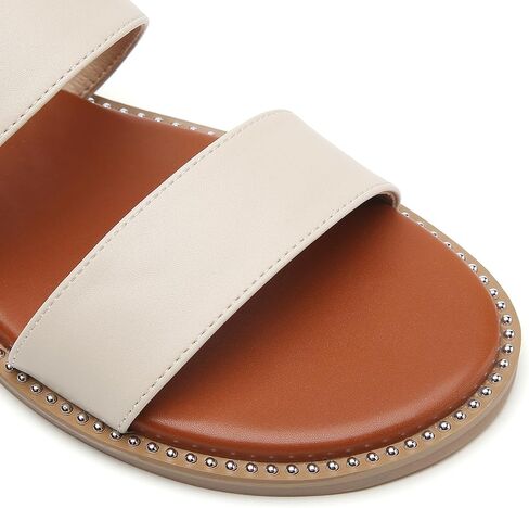 Tilocow Women's Flat Sandals with Rivets Inlaid Slip on Sandals Two Strap Casual Summer Slide Shoes in Saudi Arabia