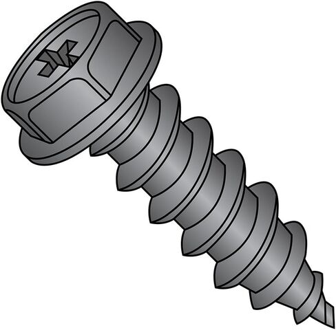 Small Parts 0608APWB Steel Sheet Metal Screw, Black Oxide Finish, Hex Washer Head, Phillips Drive, Type A, #6-18 Thread Size, 1/2" Length (Pack of 100) in Saudi Arabia