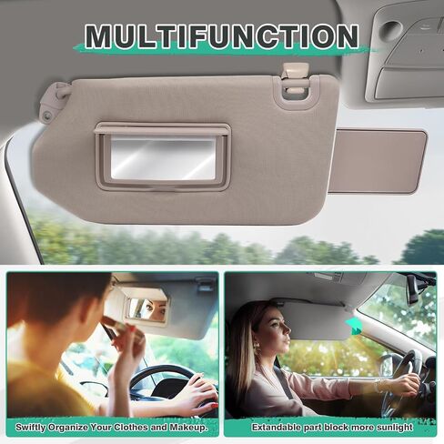 Left Driver Side Sun Visor Fit for 2013-2018 Nissan Pathfinder/ 2014-2017 Infiniti QX60/ 2013 Infiniti JX35 with Mirror Car Sun Visor Replacement Automotive Accessories in Saudi Arabia