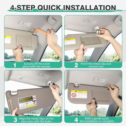 Left Driver Side Sun Visor Fit for 2013-2018 Nissan Pathfinder/ 2014-2017 Infiniti QX60/ 2013 Infiniti JX35 with Mirror Car Sun Visor Replacement Automotive Accessories in Saudi Arabia