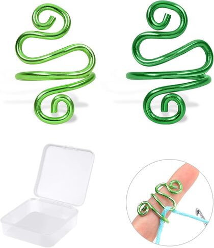 2 Pcs Crochet Ring for Finger,Handmade Crochet Tension Ring,Yarn Tension Ring for Crocheting and Knitting,Gift for Crocheters Knitters,Mom in Saudi Arabia