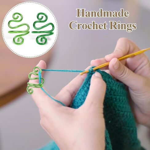 2 Pcs Crochet Ring for Finger,Handmade Crochet Tension Ring,Yarn Tension Ring for Crocheting and Knitting,Gift for Crocheters Knitters,Mom in Saudi Arabia