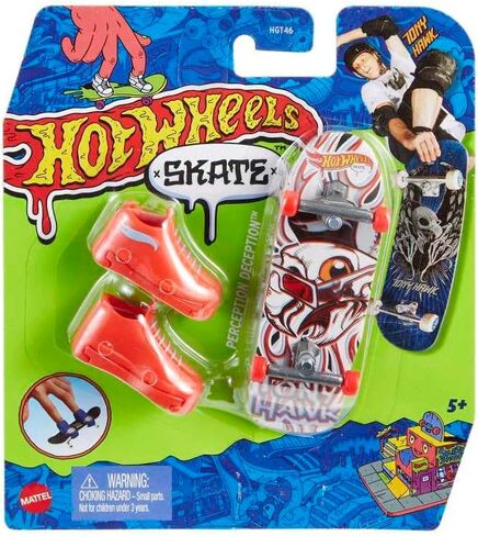 Hot Wheels Skate Fingerskate Tony Hawk HNG41 Pack 1 لوح تزلج + 1 زوج من الأحذية الرياضية باللون الأحمر in Saudi Arabia