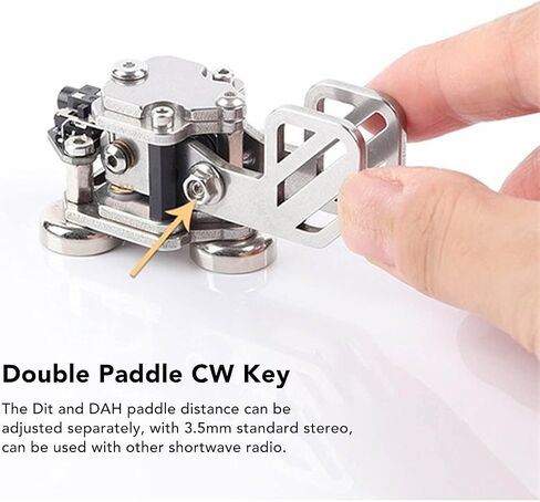 Stainless Steel Mini CW Key Morse Code Key Double Paddle Telegraph Key with Automatic Morse Code Transmitter in Saudi Arabia
