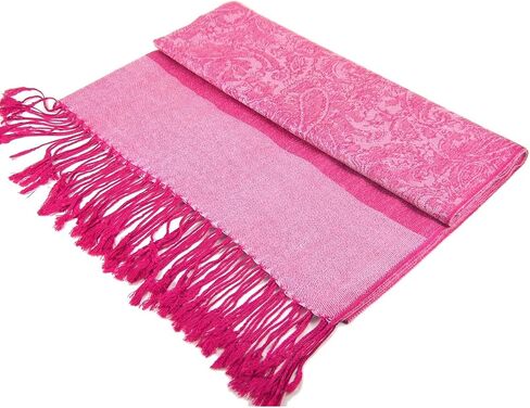 Jacquard Paisley Pashmina Shawl Wrap Elegant Double-Sided Two Tone Vintage Scarf in Saudi Arabia