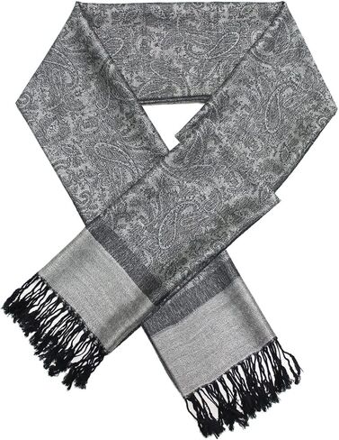 Jacquard Paisley Pashmina Shawl Wrap Elegant Double-Sided Two Tone Vintage Scarf in Saudi Arabia
