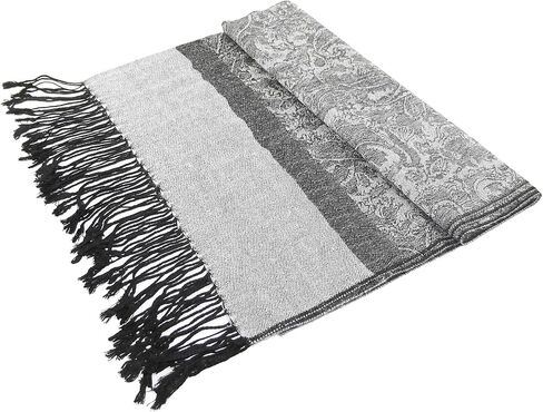 Jacquard Paisley Pashmina Shawl Wrap Elegant Double-Sided Two Tone Vintage Scarf in Saudi Arabia