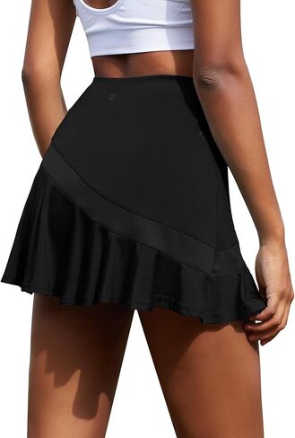 Pleated Tennis Skirts for Women with Pockets Athletic Golf Skirt with Shorts High Waisted Lightweight Workout Skirt in Saudi Arabia