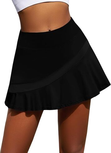 Pleated Tennis Skirts for Women with Pockets Athletic Golf Skirt with Shorts High Waisted Lightweight Workout Skirt in Saudi Arabia
