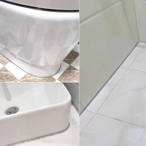 Caulk Strip Self Adhesive, PU Caulk Tape for Bathtub Bathroom Toilet Kitchen(W:7.5MM,White) in Kuwait