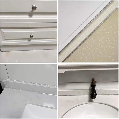 Caulk Strip Self Adhesive, PU Caulk Tape for Bathtub Bathroom Toilet Kitchen(W:7.5MM,White) in Kuwait