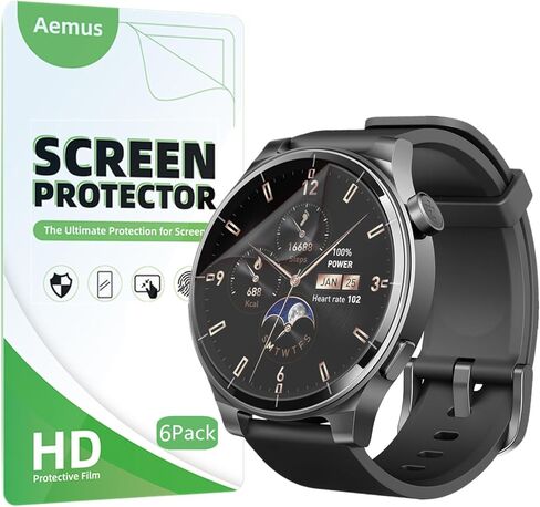 واقي شاشة متوافق مع ساعة TOZO S5 الذكية مقاس 1.43 بوصة (6 عبوات) تغطية كاملة لفيلم HD PET in Saudi Arabia