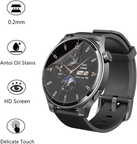واقي شاشة متوافق مع ساعة TOZO S5 الذكية مقاس 1.43 بوصة (6 عبوات) تغطية كاملة لفيلم HD PET in Saudi Arabia