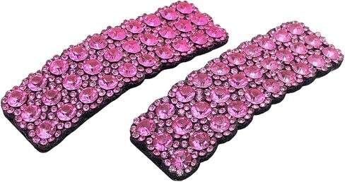 2Pcs Pink Rhinestones Snap Hair Clips for Women Girls Rectangular Hairpins Korean Barrettes Hair Accessories，Clips and Barrettes in Saudi Arabia