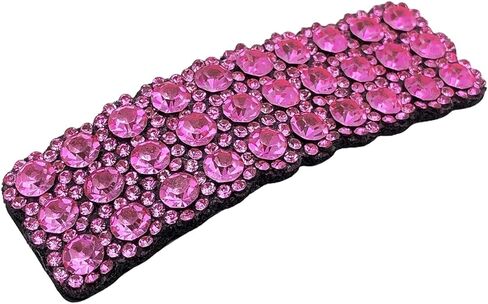 2Pcs Pink Rhinestones Snap Hair Clips for Women Girls Rectangular Hairpins Korean Barrettes Hair Accessories，Clips and Barrettes in Saudi Arabia