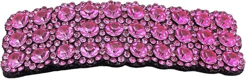 2Pcs Pink Rhinestones Snap Hair Clips for Women Girls Rectangular Hairpins Korean Barrettes Hair Accessories，Clips and Barrettes in Saudi Arabia