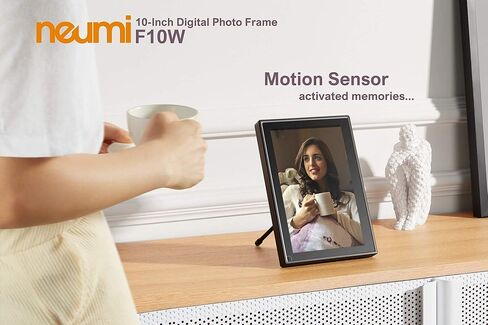 إطار صور رقمي بشاشة عريضة 10 بوصة من Neumi مع مستشعر حركة، لوحة IPS LCD، 16:9 (أسود) (متجدد) in Saudi Arabia