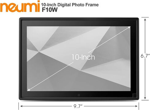 إطار صور رقمي بشاشة عريضة 10 بوصة من Neumi مع مستشعر حركة، لوحة IPS LCD، 16:9 (أسود) (متجدد) in Saudi Arabia