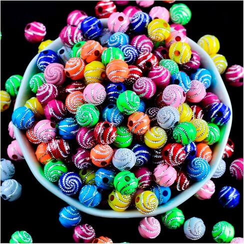 300pcs 8mm Gypsophila Acrylic Beads for Bracelet Jewelry Making, Rhinestone Inlaid Beads for DIY Craft and Beading in Saudi Arabia
