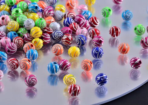 300pcs 8mm Gypsophila Acrylic Beads for Bracelet Jewelry Making, Rhinestone Inlaid Beads for DIY Craft and Beading in Saudi Arabia