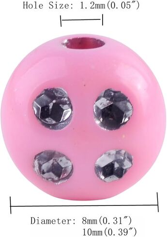 300pcs 8mm Gypsophila Acrylic Beads for Bracelet Jewelry Making, Rhinestone Inlaid Beads for DIY Craft and Beading in Saudi Arabia